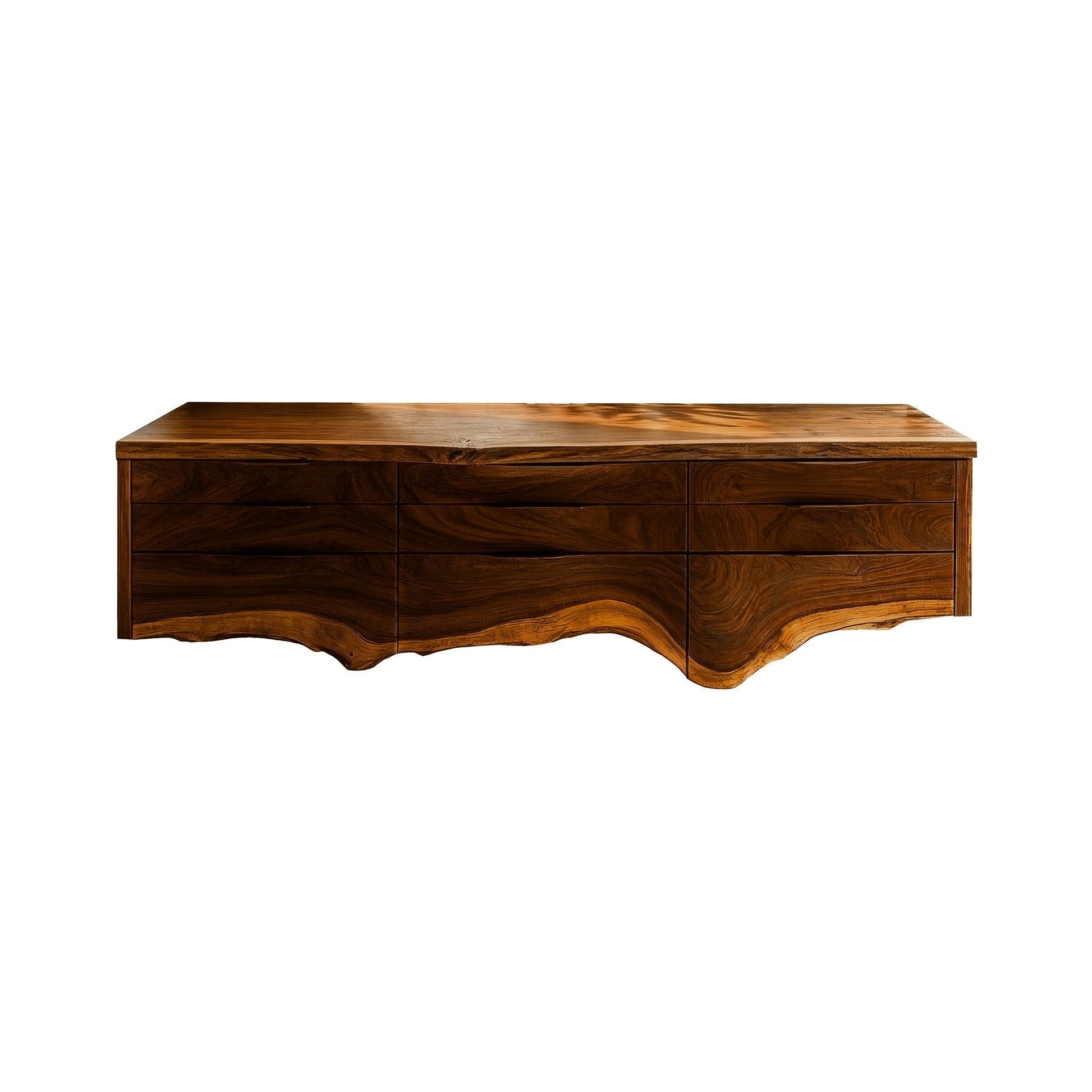 Virella Live Edge Solid Wood Floating Bathroom Vanity with Drawers