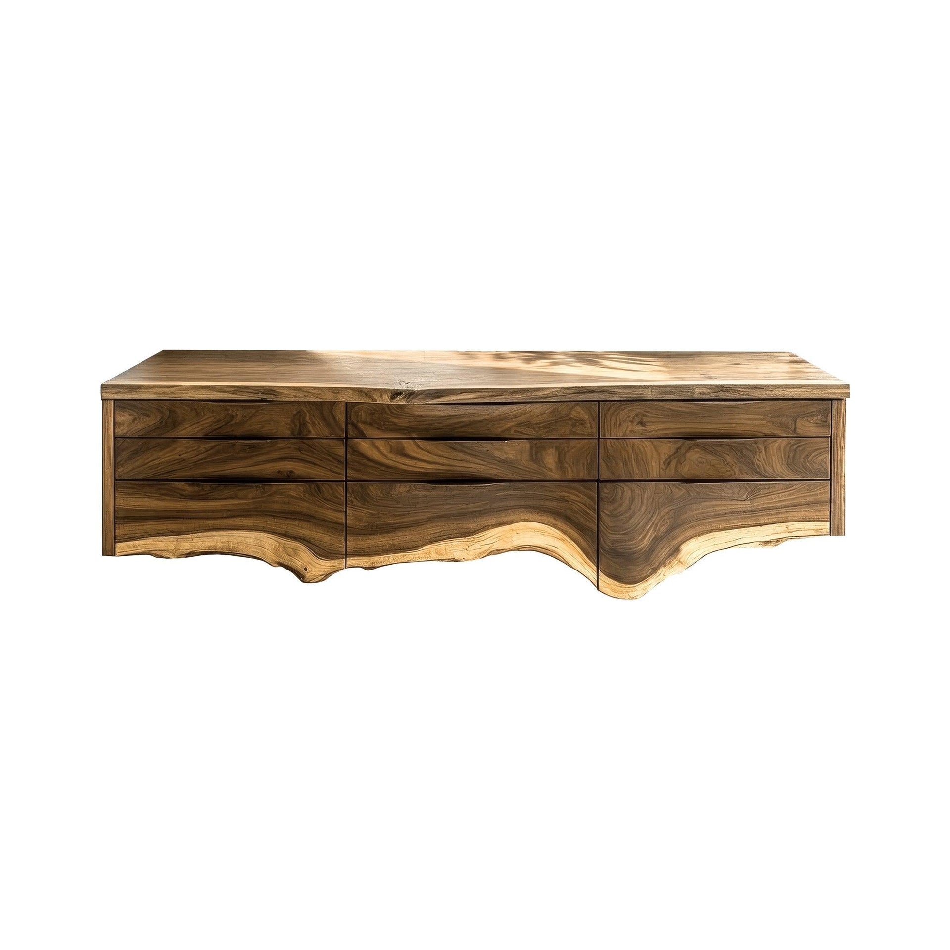 Virella Live Edge Solid Wood Floating Bathroom Vanity with Drawers
