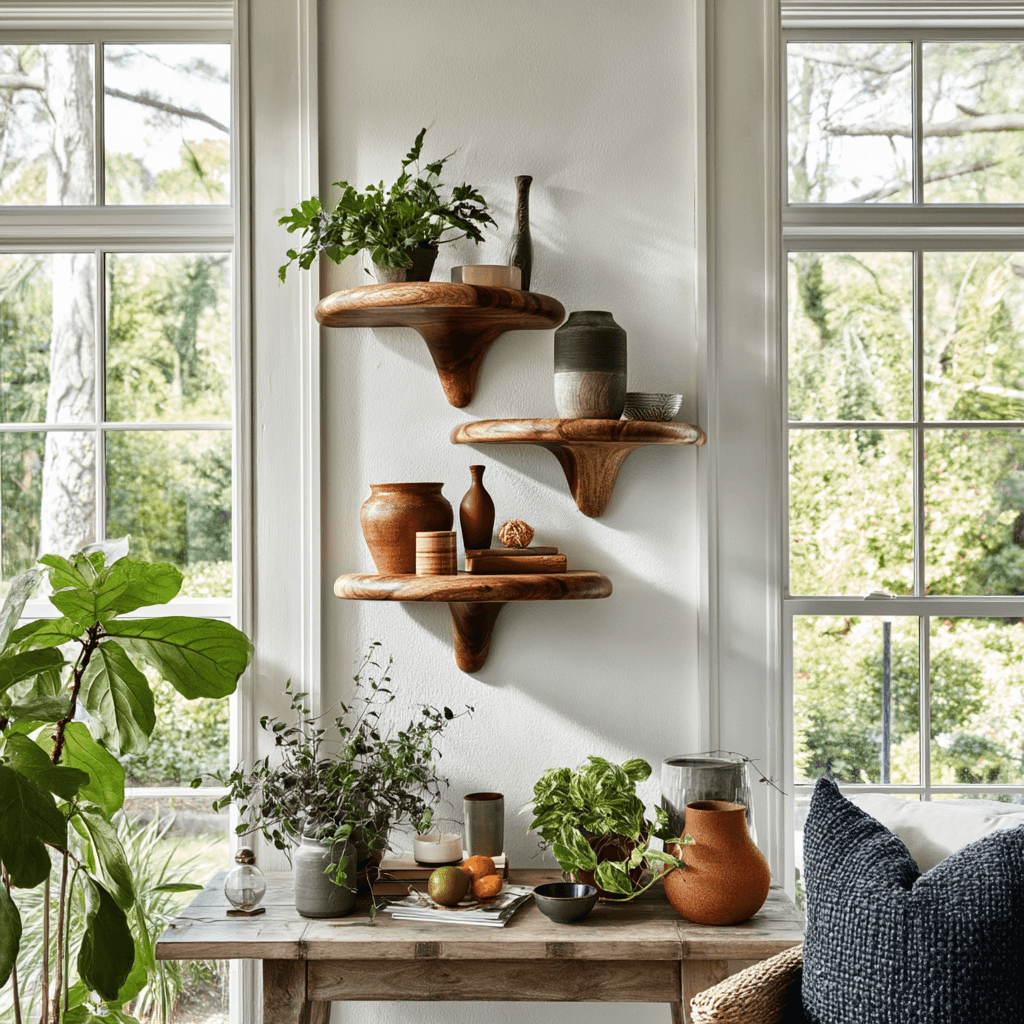 Virella Mushroom Solid Wood Floating Shelf SPA218397