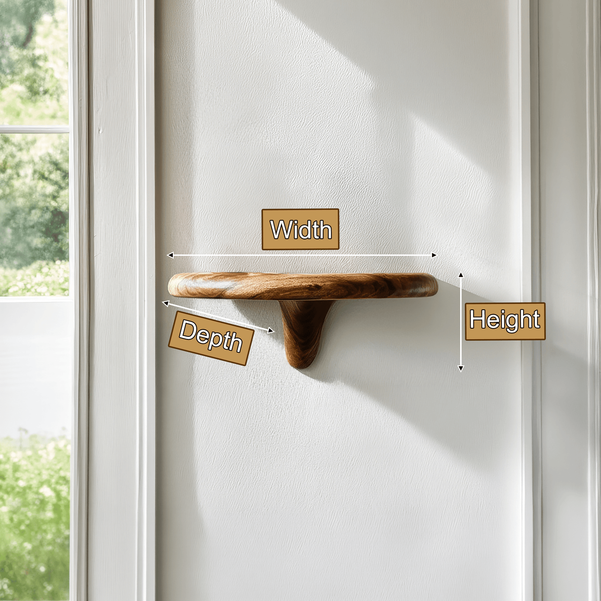 Virella Mushroom Solid Wood Floating Shelf SPA218397