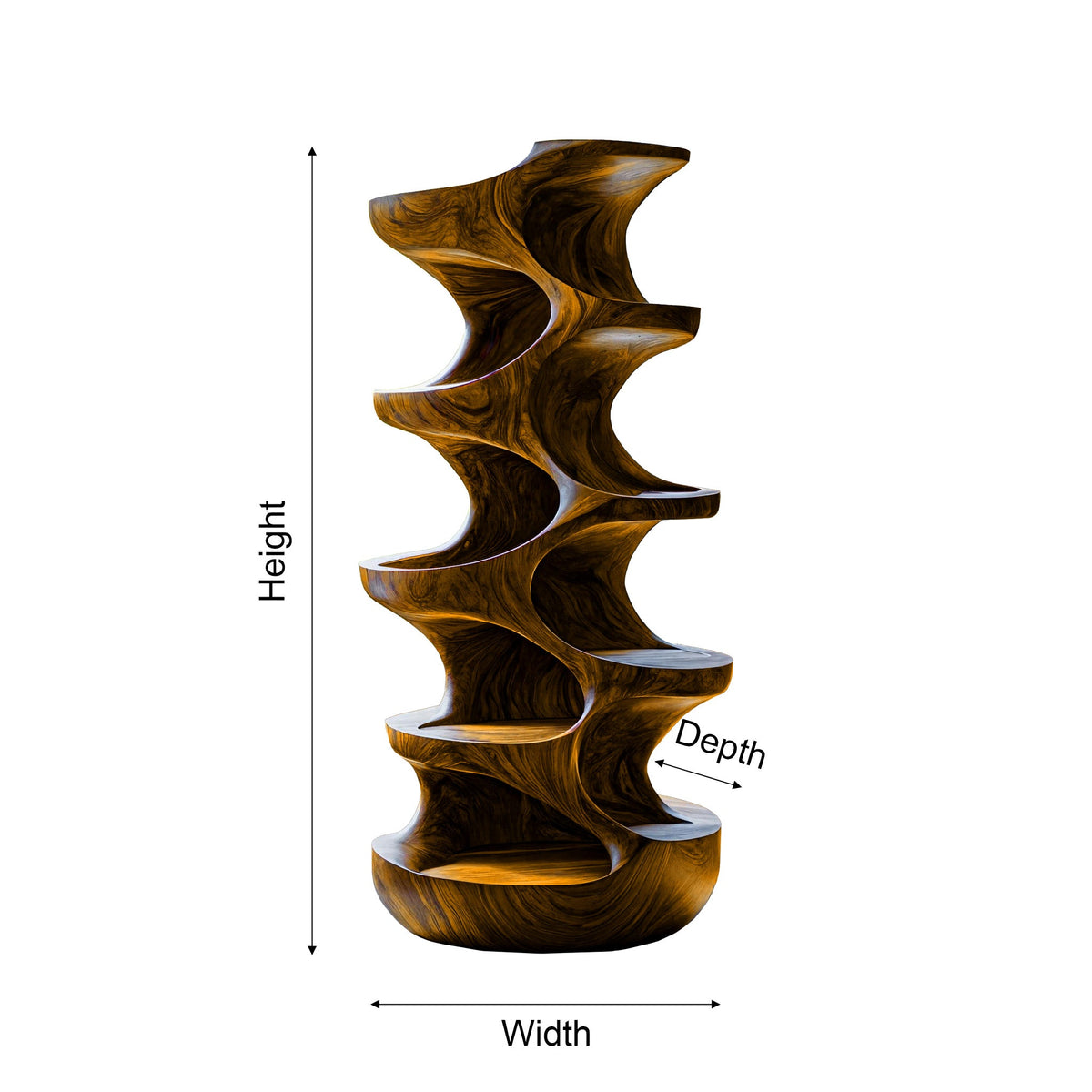 Virex Sculpted Solid Wood Tree-Inspired Cat Tree Shelf
