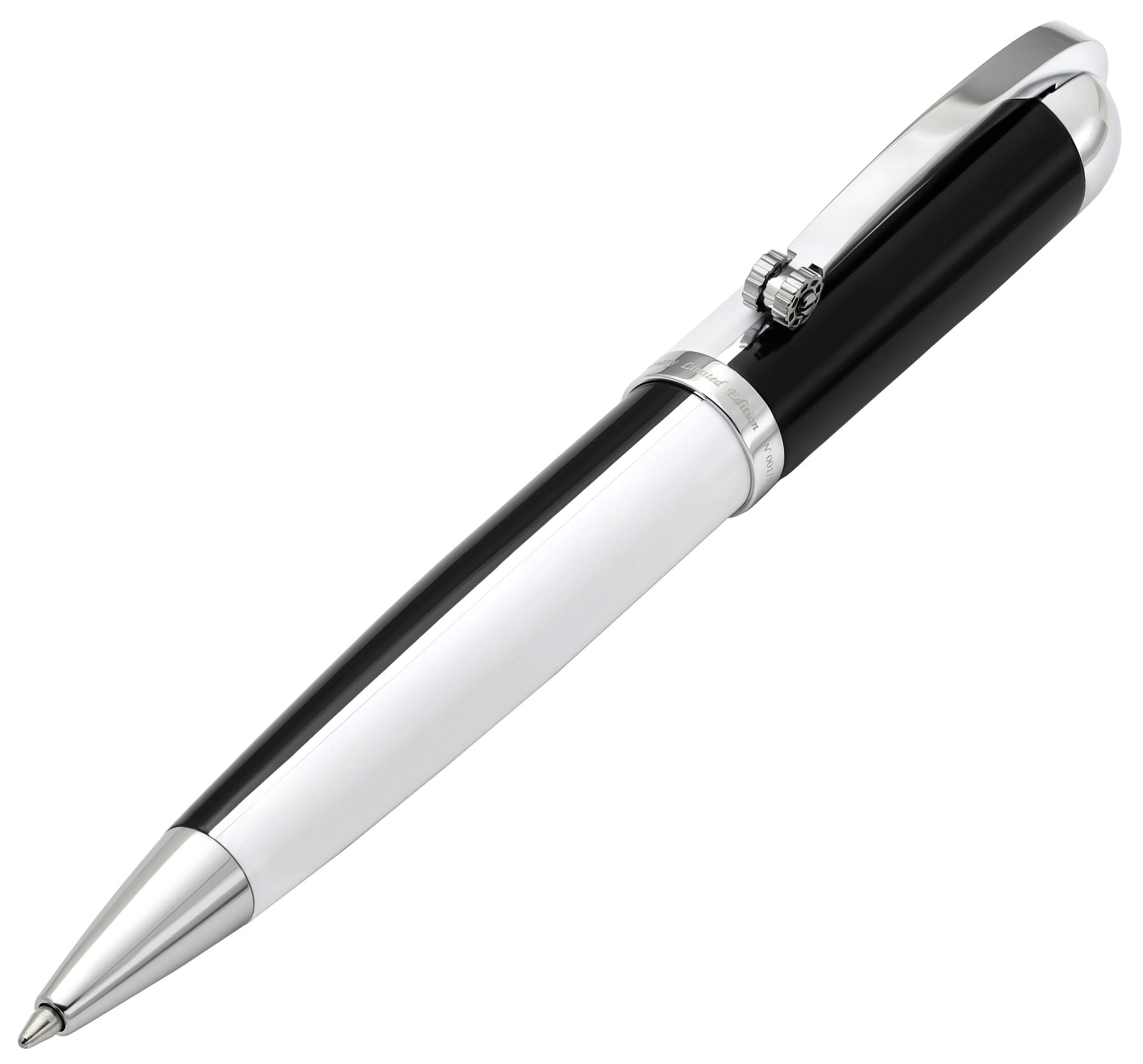Visionary® Brass & Aluminum Enameled Ballpoint Pen - Black / White