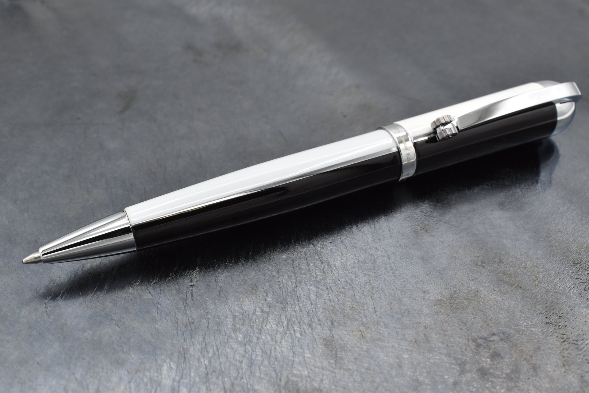 Visionary® Brass & Aluminum Enameled Ballpoint Pen - Black / White