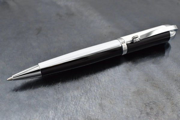 Visionary® Brass & Aluminum Enameled Ballpoint Pen - Black / White - Gifts for You 'n Me