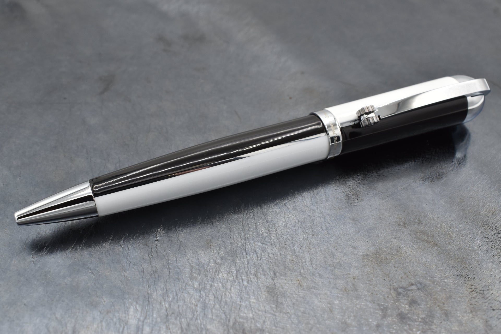 Visionary® Brass & Aluminum Enameled Ballpoint Pen - Black / White