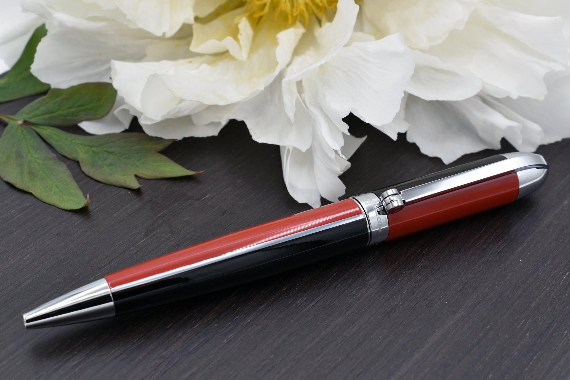 Visionary® Brass & Aluminum Enameled Ballpoint Pen - Red / Black