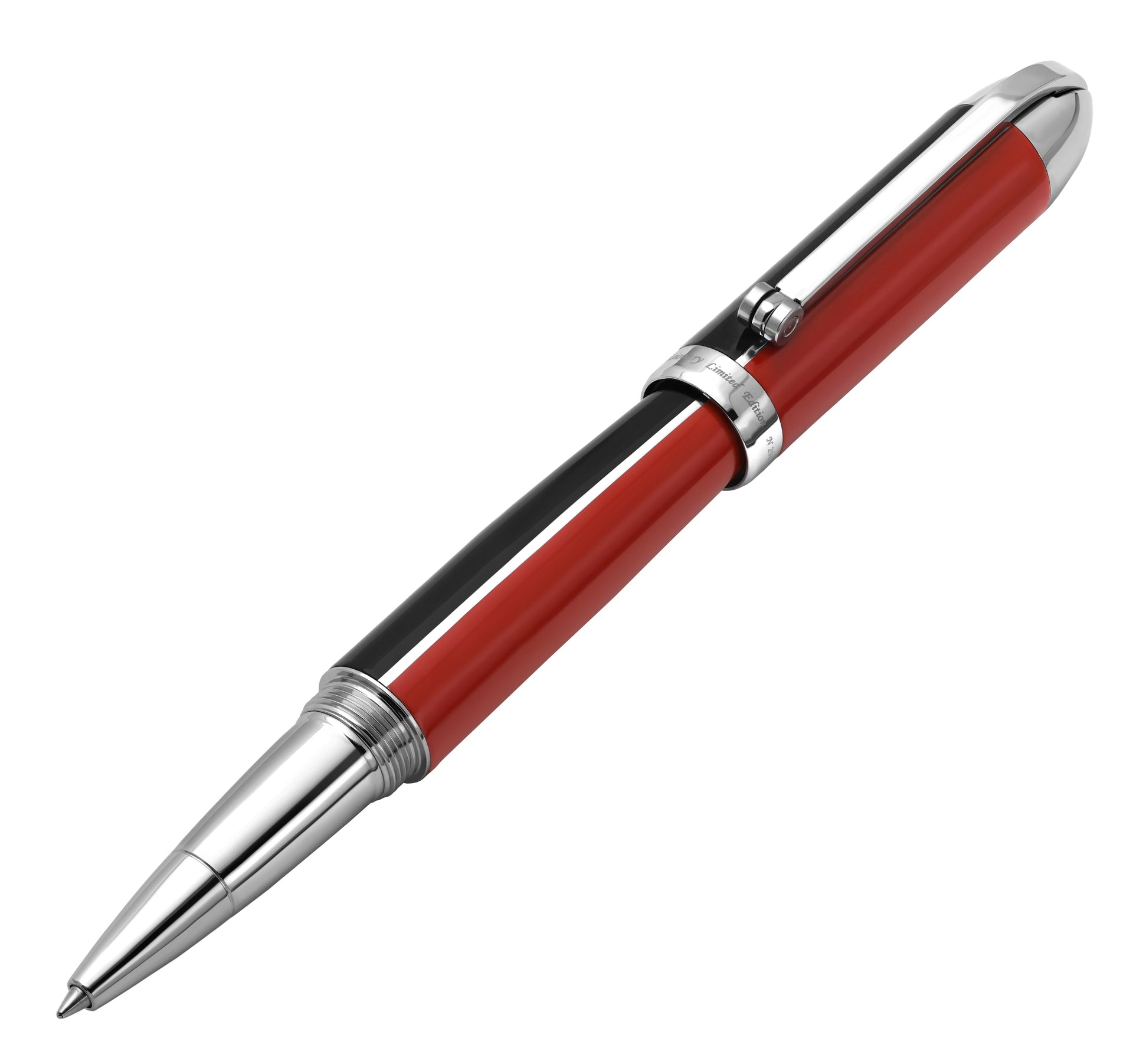 Visionary® Brass & Aluminum Enameled Rollerball Pen - Red / Black