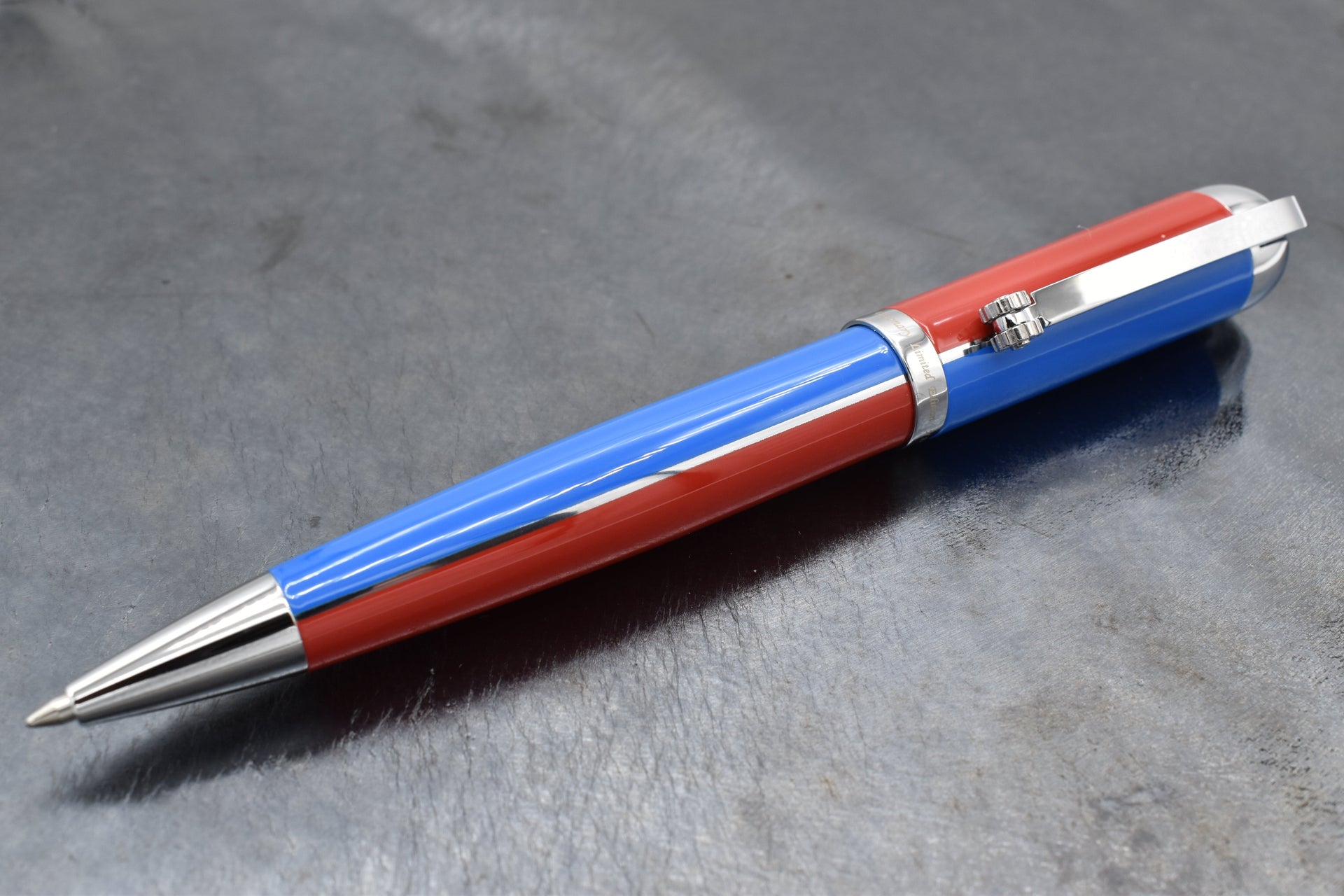 Visionary® Brass & Aluminum Enameled Ballpoint Pen - Red / Blue