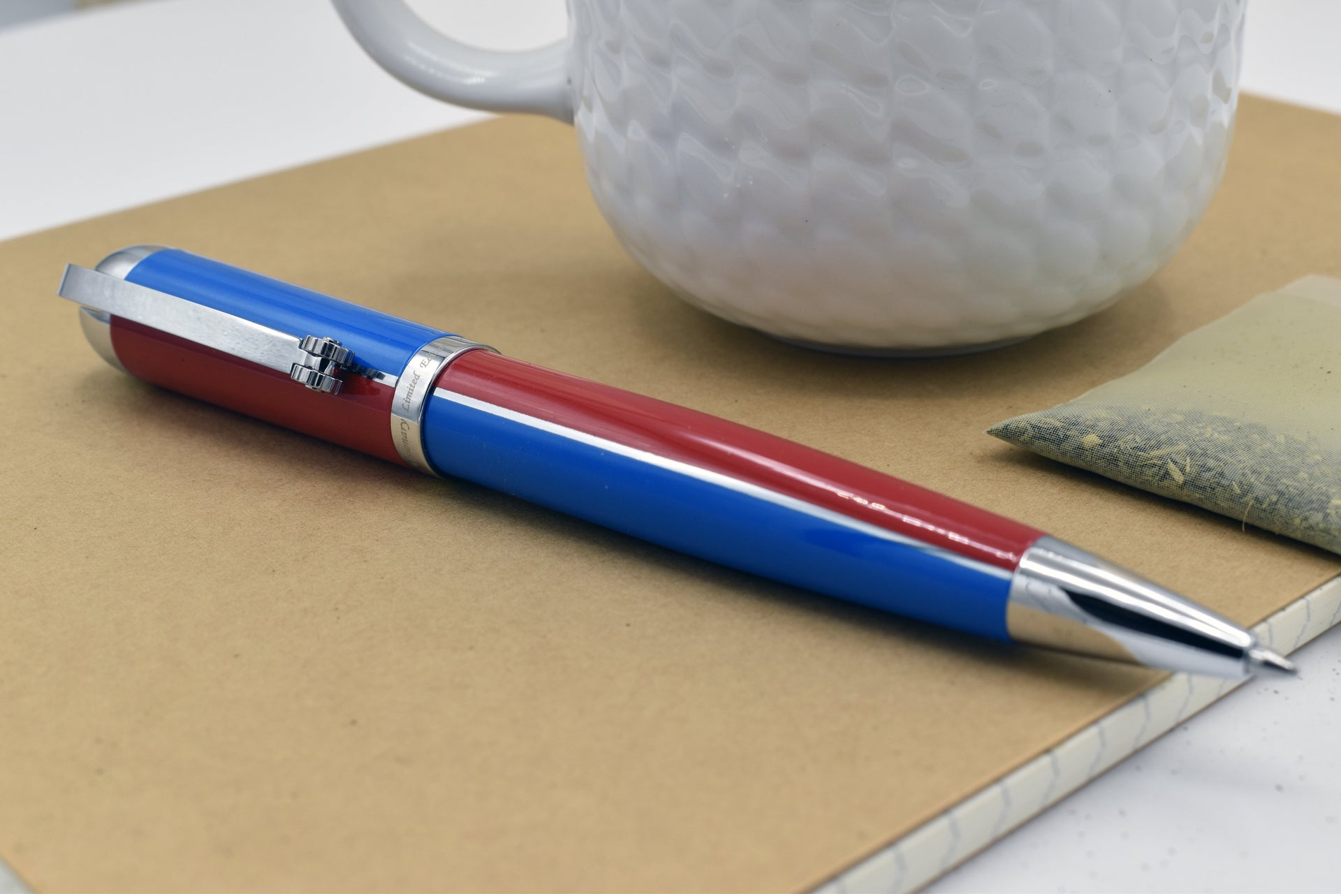Visionary® Brass & Aluminum Enameled Ballpoint Pen - Red / Blue