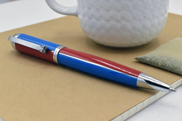 Visionary® Brass & Aluminum Enameled Ballpoint Pen - Red / Blue - Gifts for You 'n Me