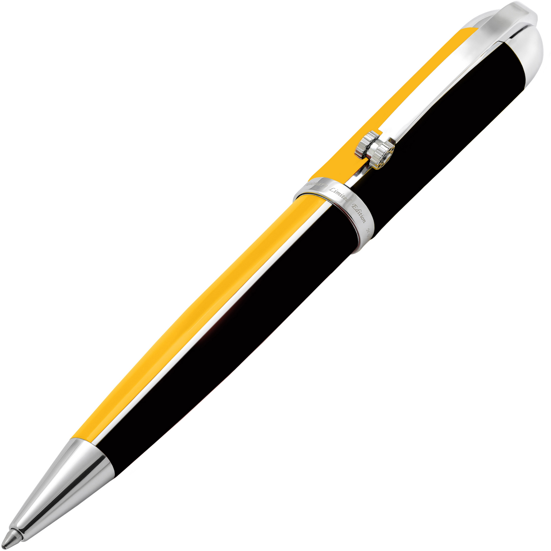 Xezo Visionary® Brass & Aluminum Enameled Ballpoint Pen - Speed Yellow / Black