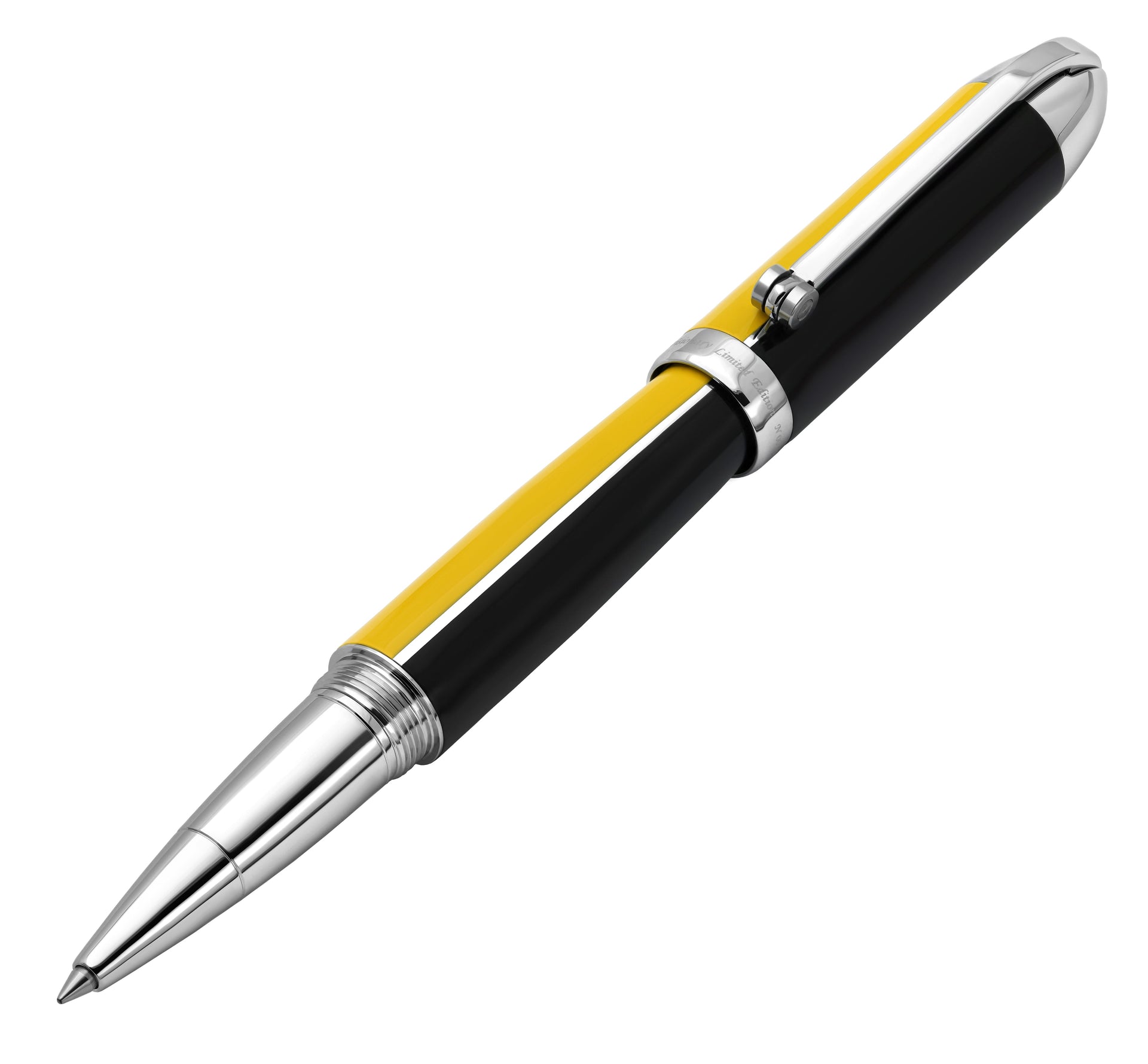 Visionary® Brass & Aluminum Enameled Rollerball Pen - Speed Yellow / Black