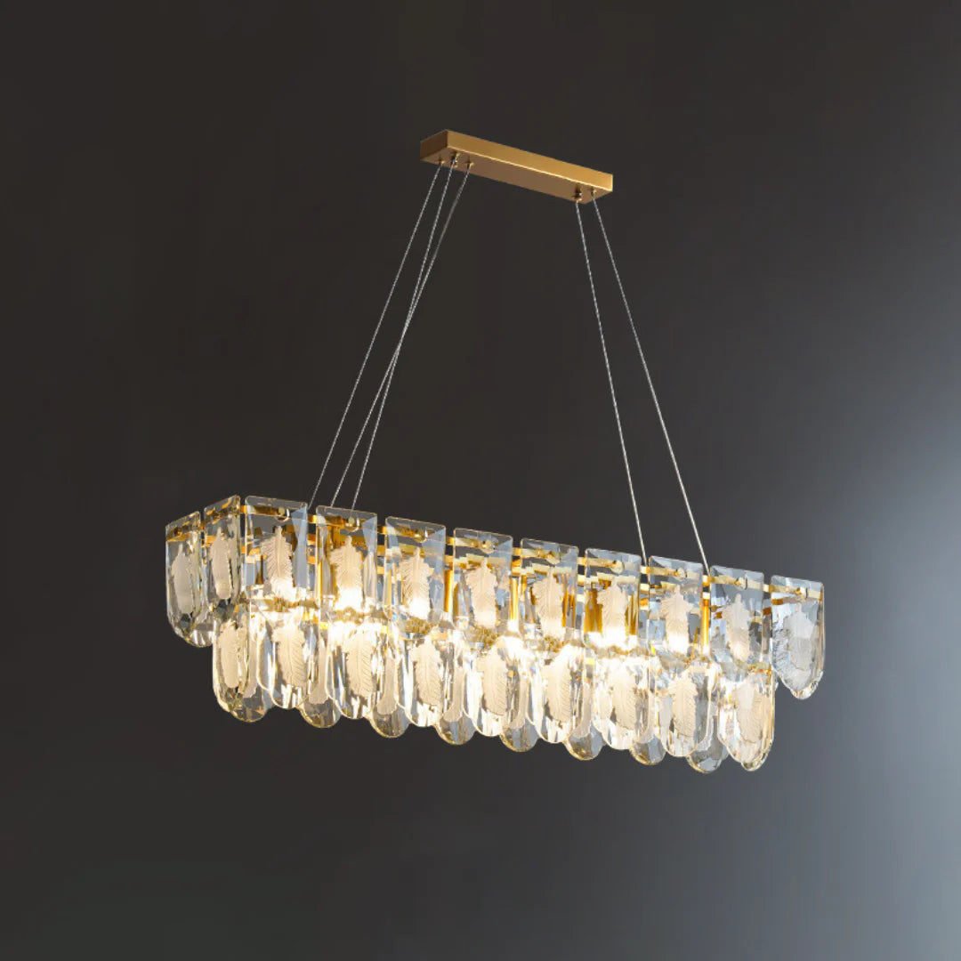 Vivi Grey Crystal Feather Chandelier