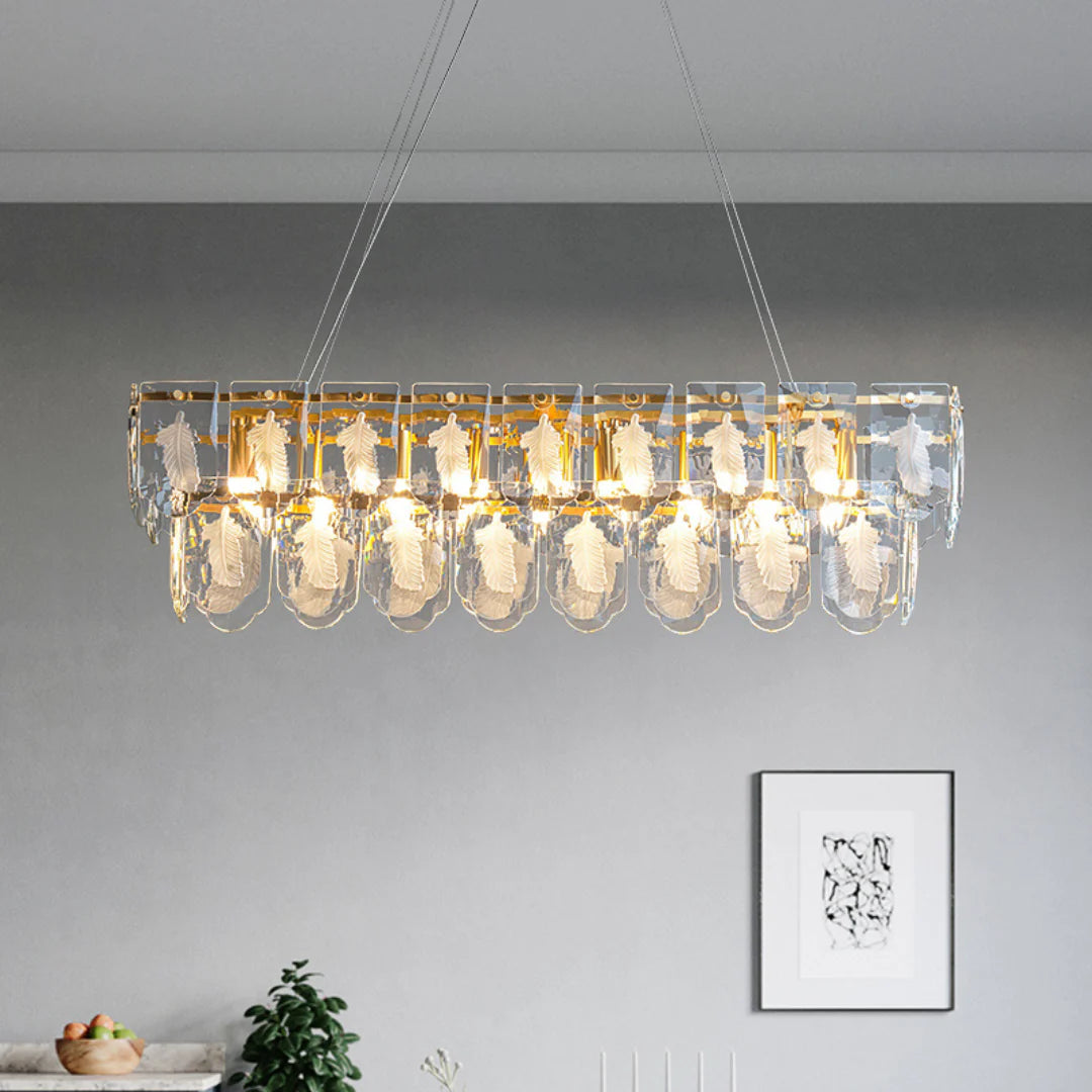 Vivi Grey Crystal Feather Chandelier