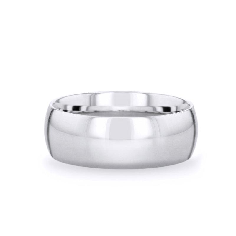 VIVID Silver Polished Finish Domed Wedding Band - 4mm & 8mm