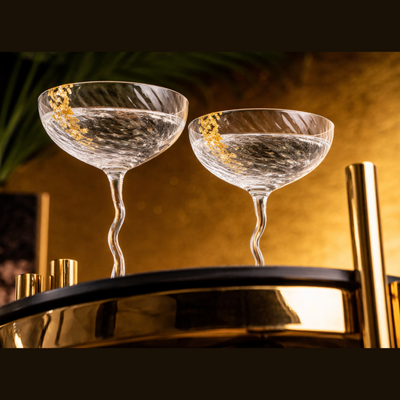 Vivre Luxury Crystal Coupe Glasses – Set of 4