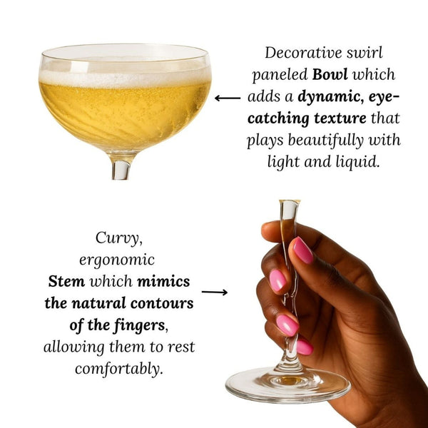 Vivre Luxury Crystal Coupe Glasses – Set of 4