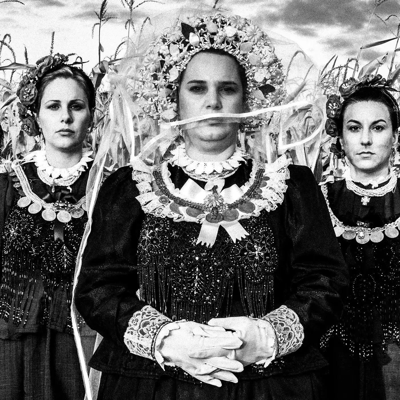 Women in Cornfield | Greece | Black & White Art Wall