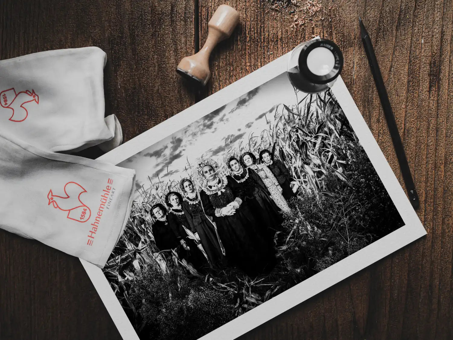 Women in Cornfield | Greece | Black & White Art Wall