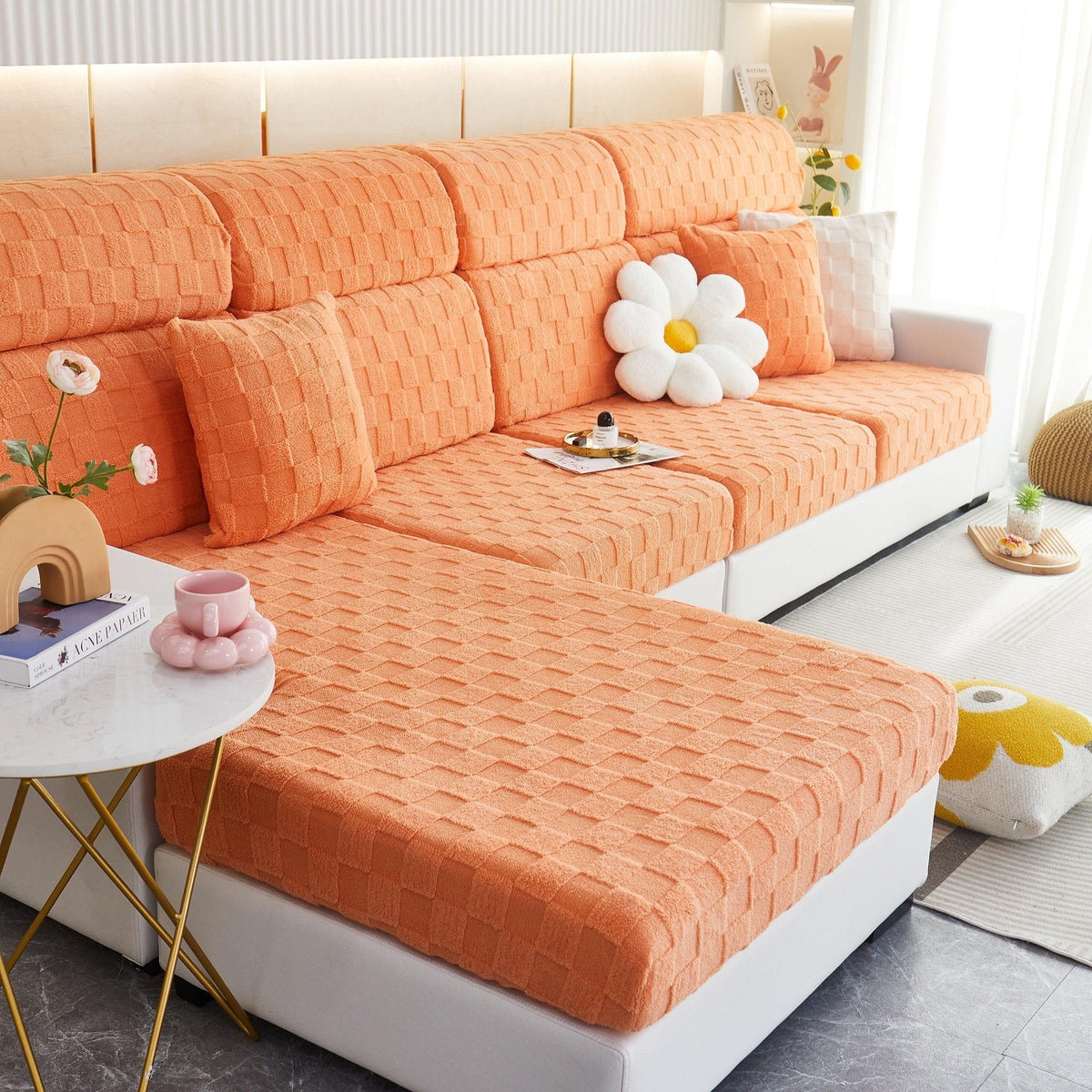Stretchable Cotton Velvet Sofa Cover Furniture Covers for Pets Slipcovers and Couch Cushion Covers