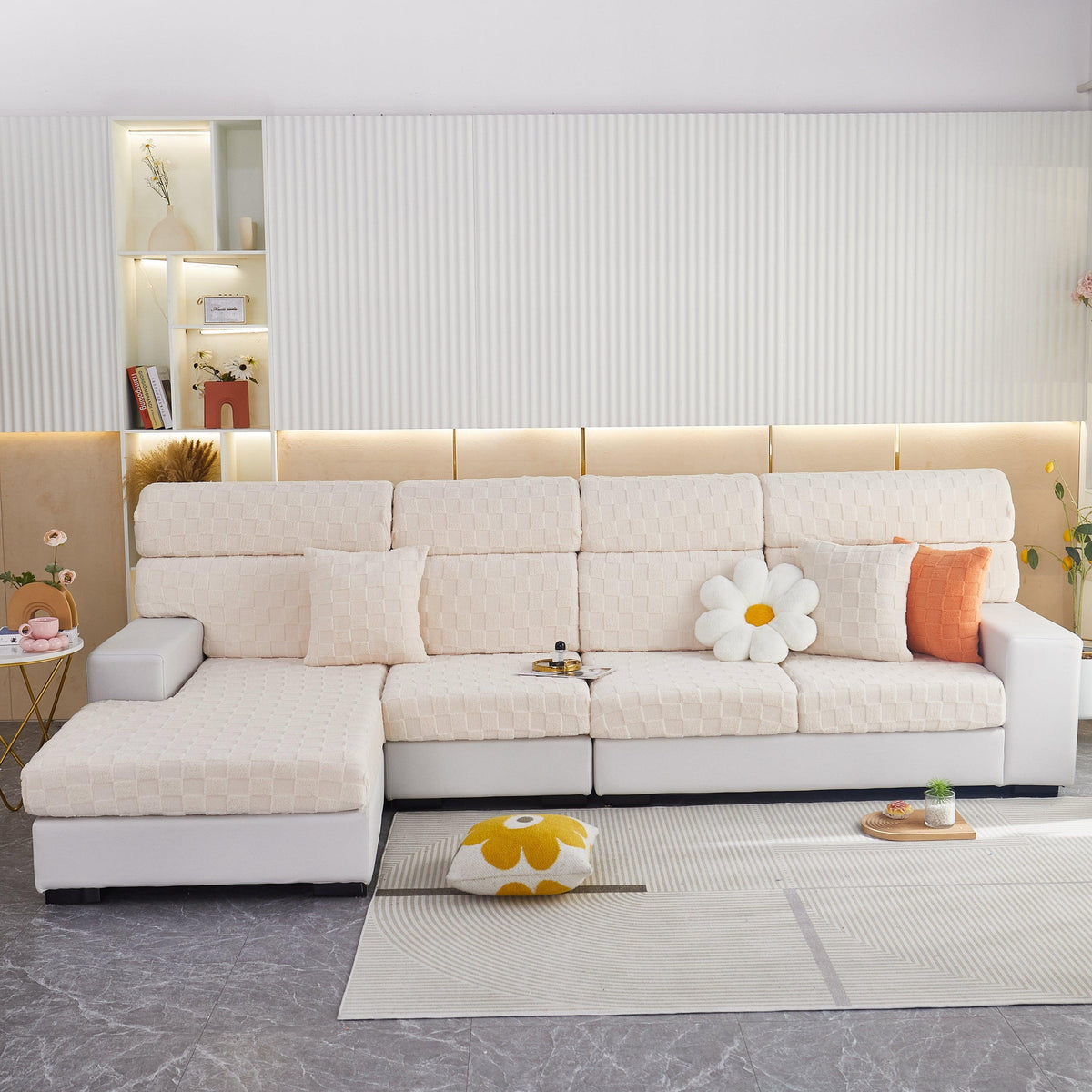 Stretchable Cotton Velvet Sofa Cover Furniture Covers for Pets Slipcovers and Couch Cushion Covers