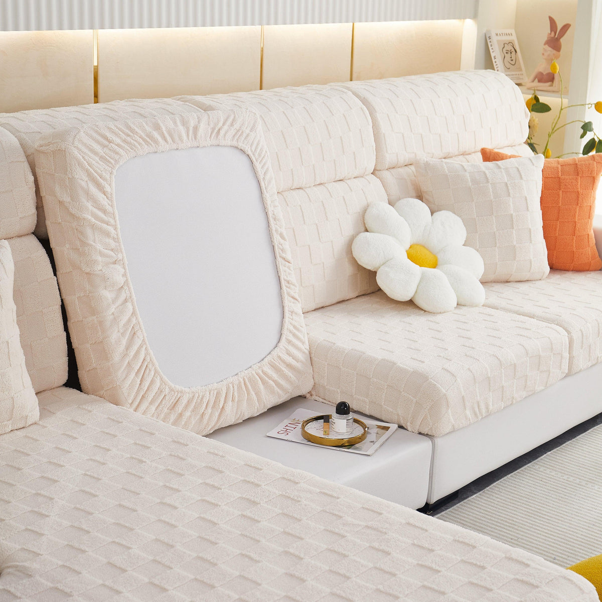 Stretchable Cotton Velvet Sofa Cover Furniture Covers for Pets Slipcovers and Couch Cushion Covers