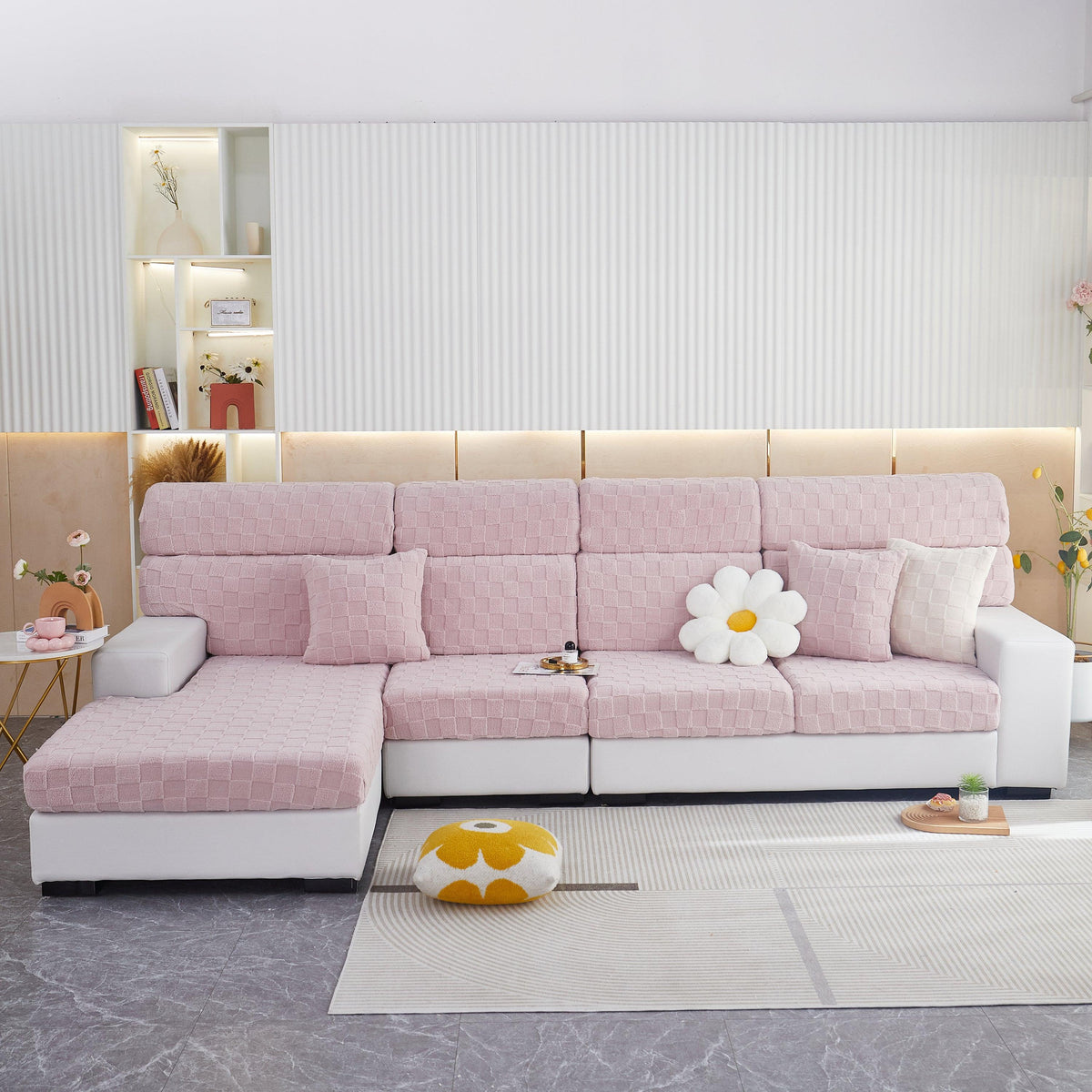 Stretchable Cotton Velvet Sofa Cover Furniture Covers for Pets Slipcovers and Couch Cushion Covers