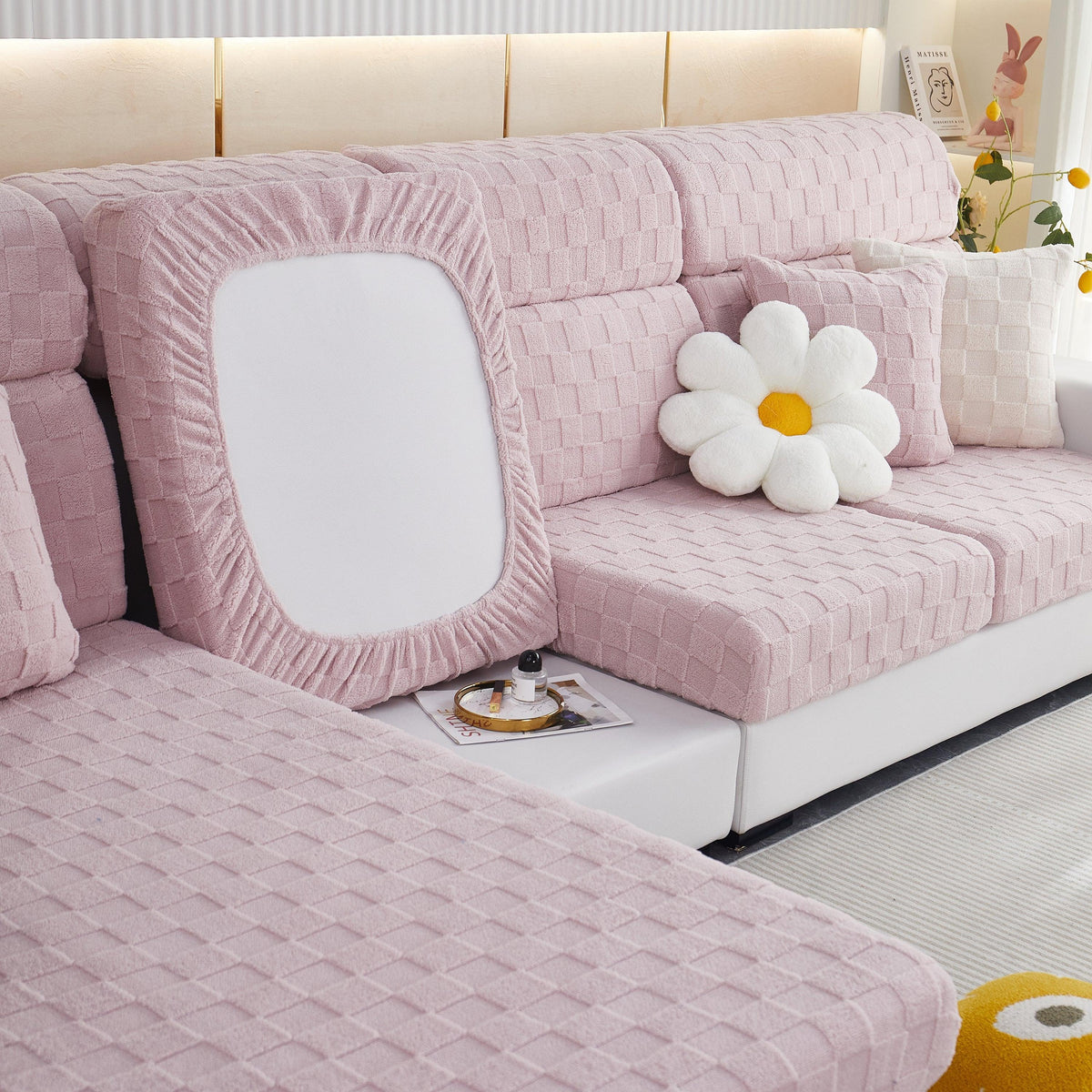 Stretchable Cotton Velvet Sofa Cover Furniture Covers for Pets Slipcovers and Couch Cushion Covers