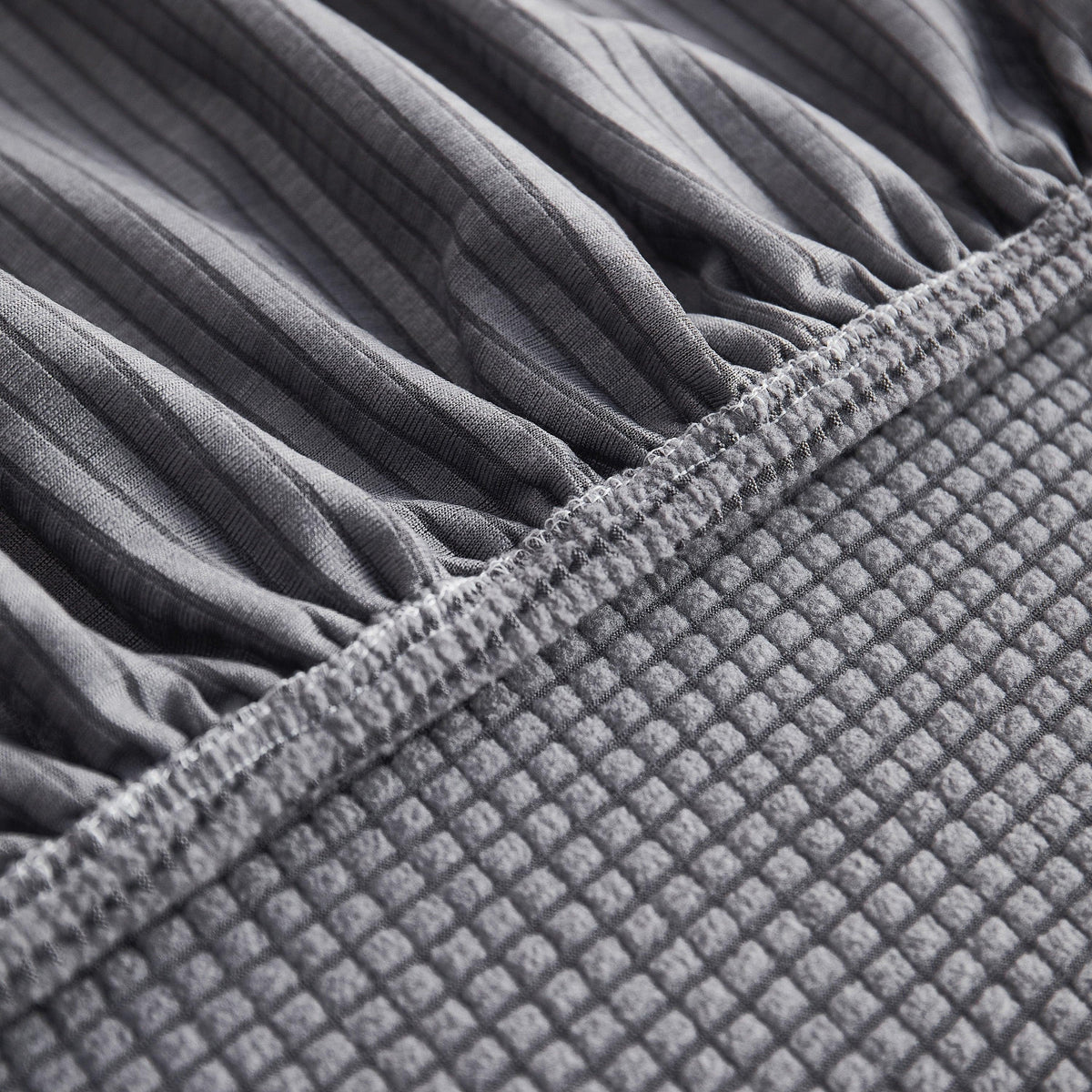 Grid Textured Stretch Sofa Cover, Soft Elastic Slipcover for Couch Protection
