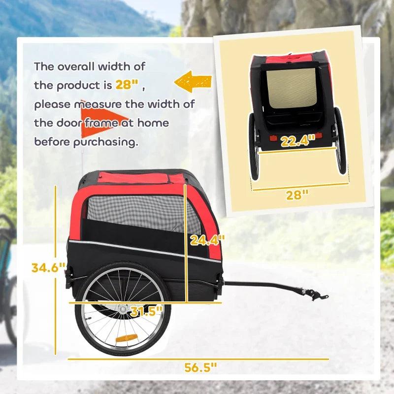 Dog Bike Trailer, Pet Cart Bicycle Carrier with 20
