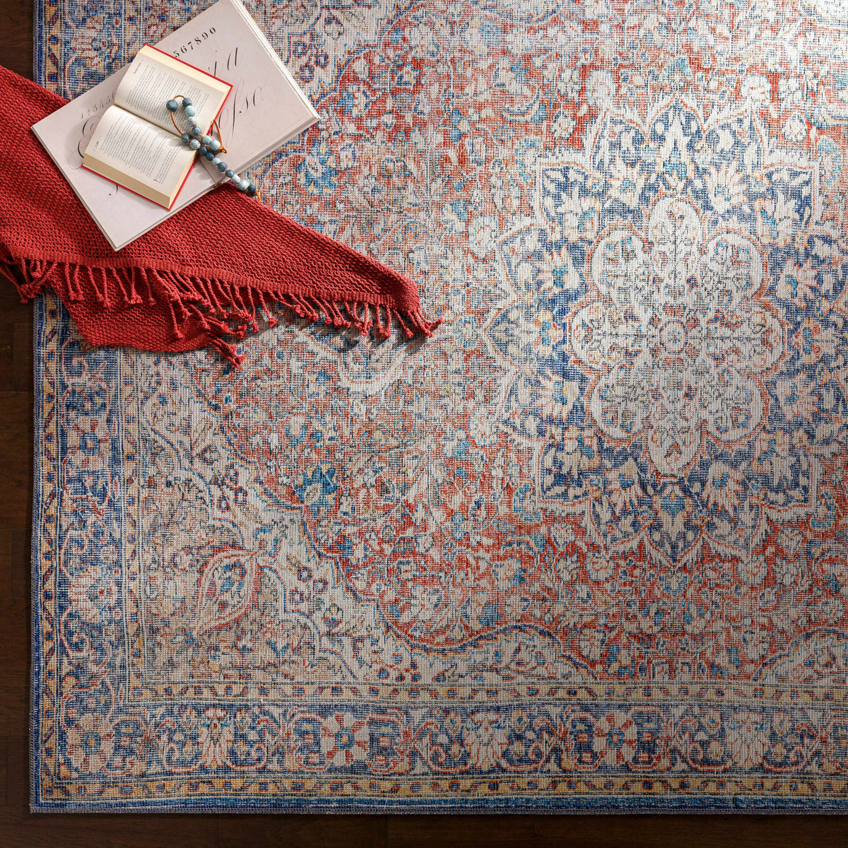 Wacousta Red&Blue Washable Rug - Clearance