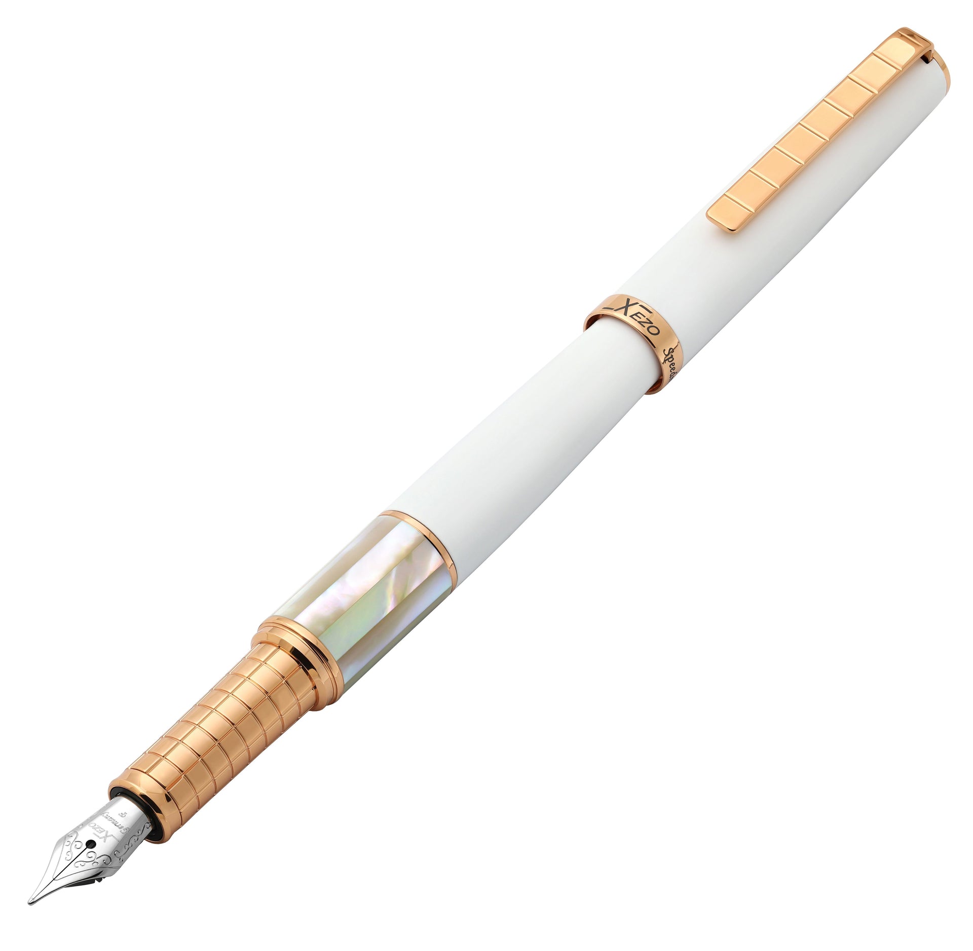 Xezo Speedmaster™ White Mother of Pearl Fine Fountain Pen