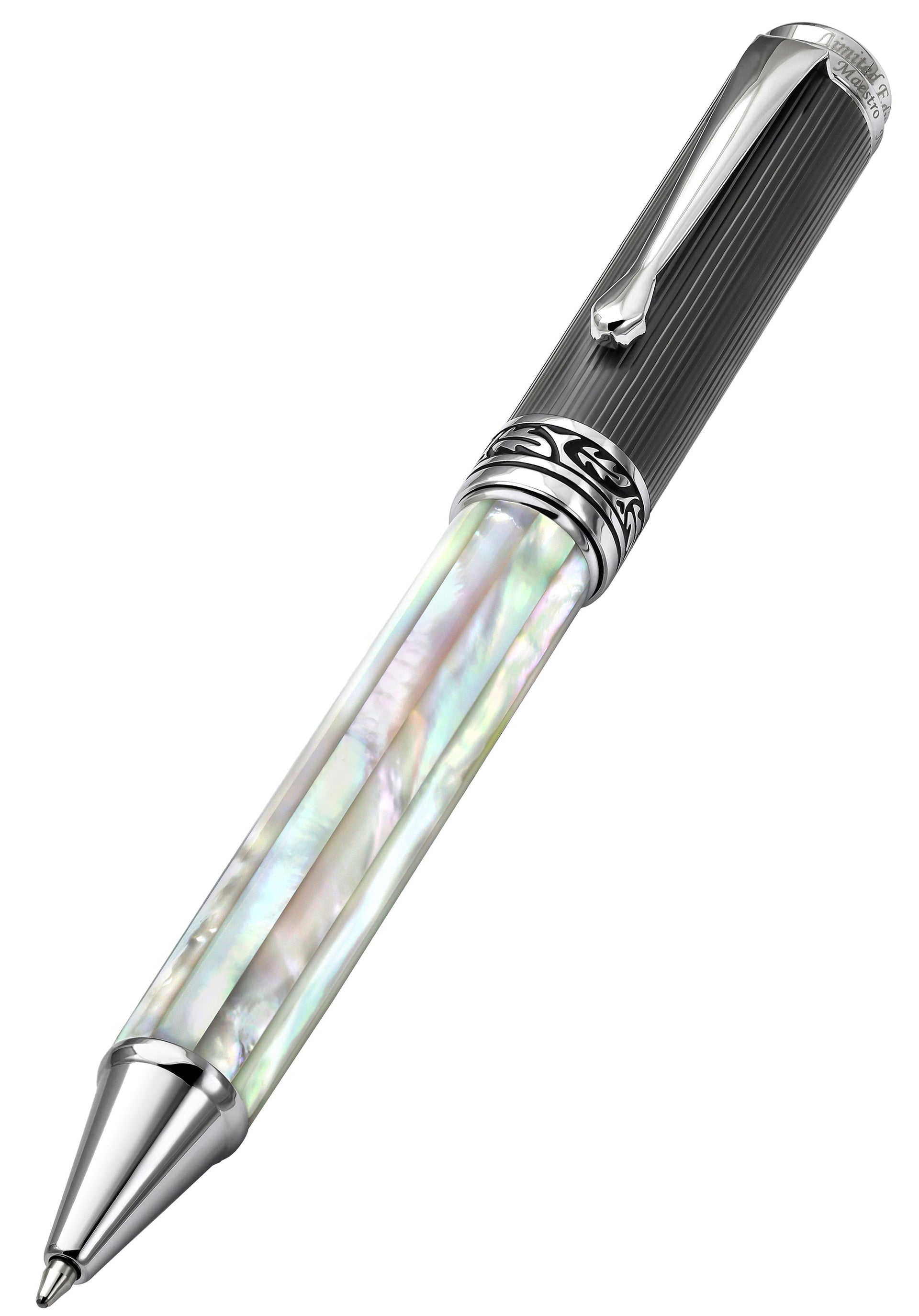 Maestro® Oceanic White Mother of Pearl Ballpoint Pen - DLC (Diamond-Like Coating) PVD Cap