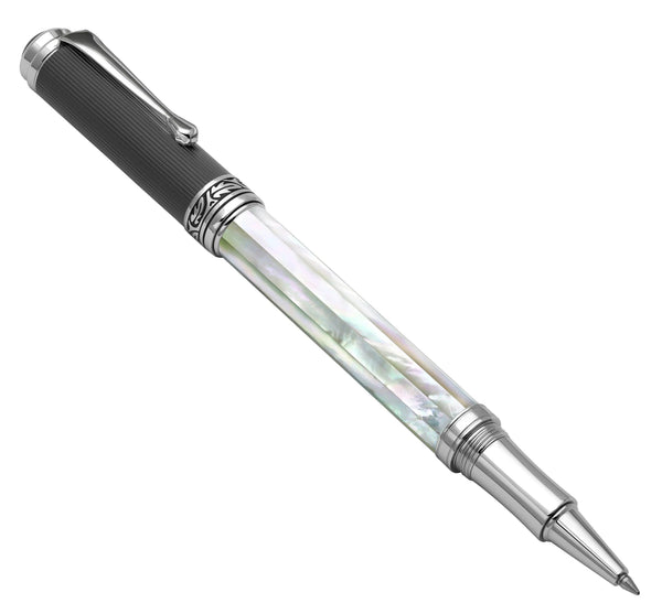 Maestro® Oceanic White Mother of Pearl Rollerball Pen - DLC (Diamond-Like Coating) PVD Cap - Gifts for You 'n Me