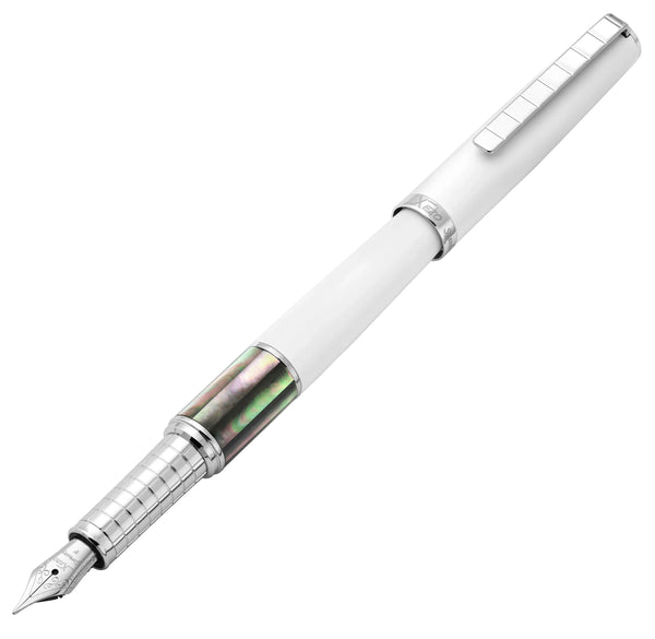 Xezo Speedmaster™ Tahitian Black Pearl White Fine Fountain Pen - Gifts for You 'n Me