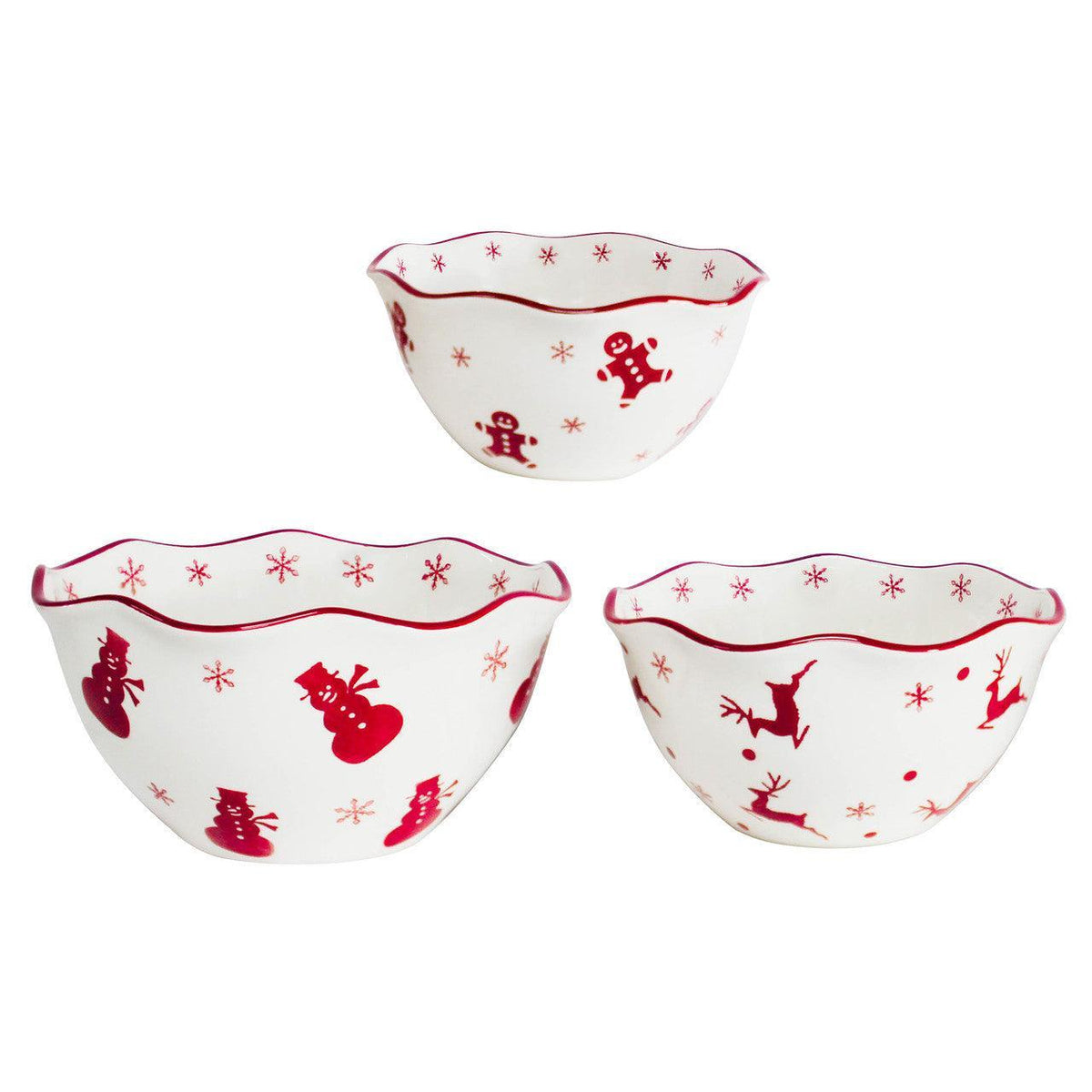 Winterfest 3 Piece Nesting Serving Bowl Set