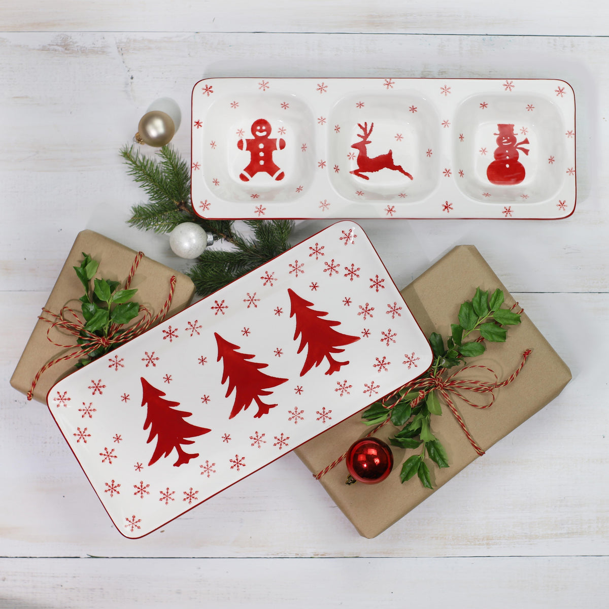 Winterfest 3 Part Divided Serving Tray