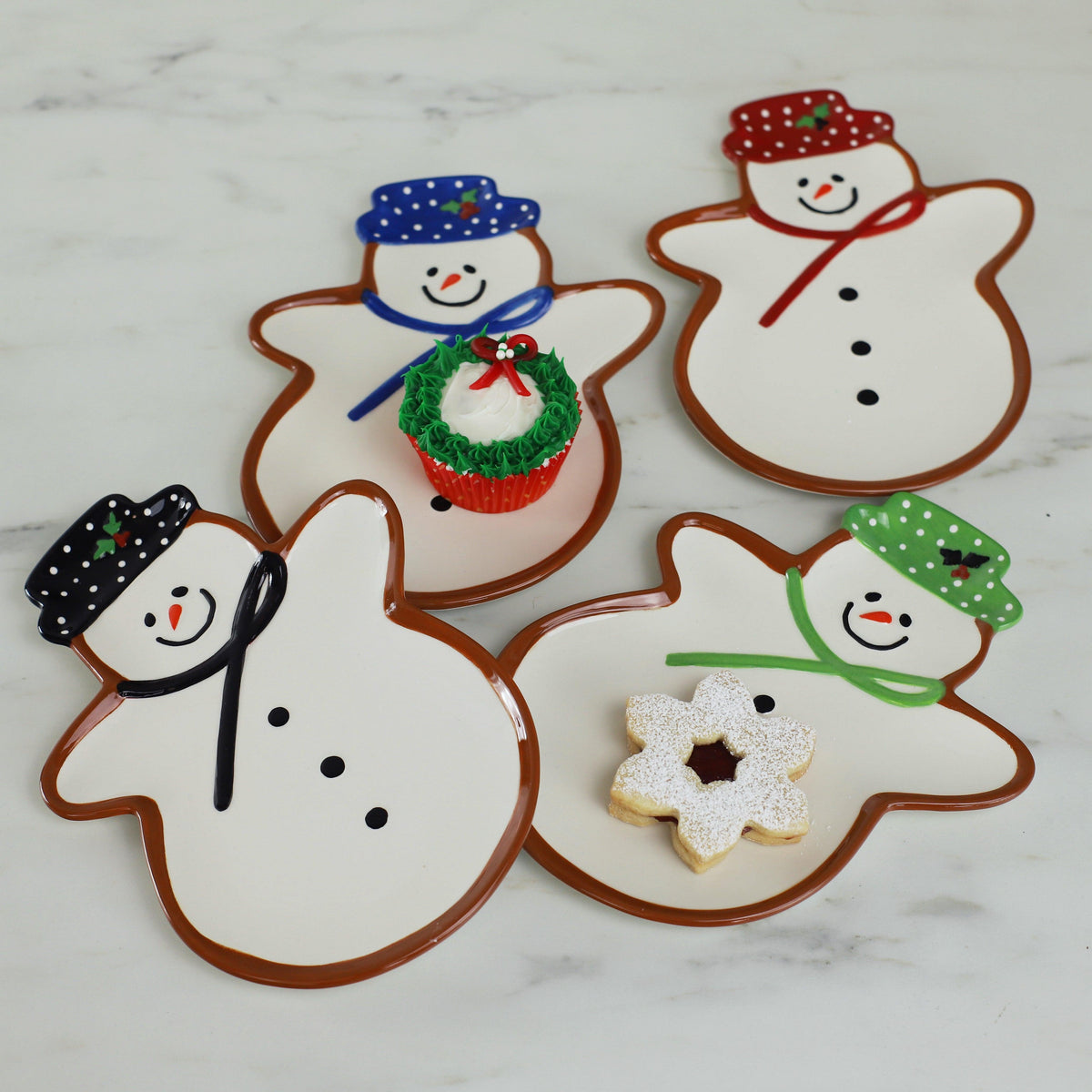 Winterfest Snowman Plates, Set of 4