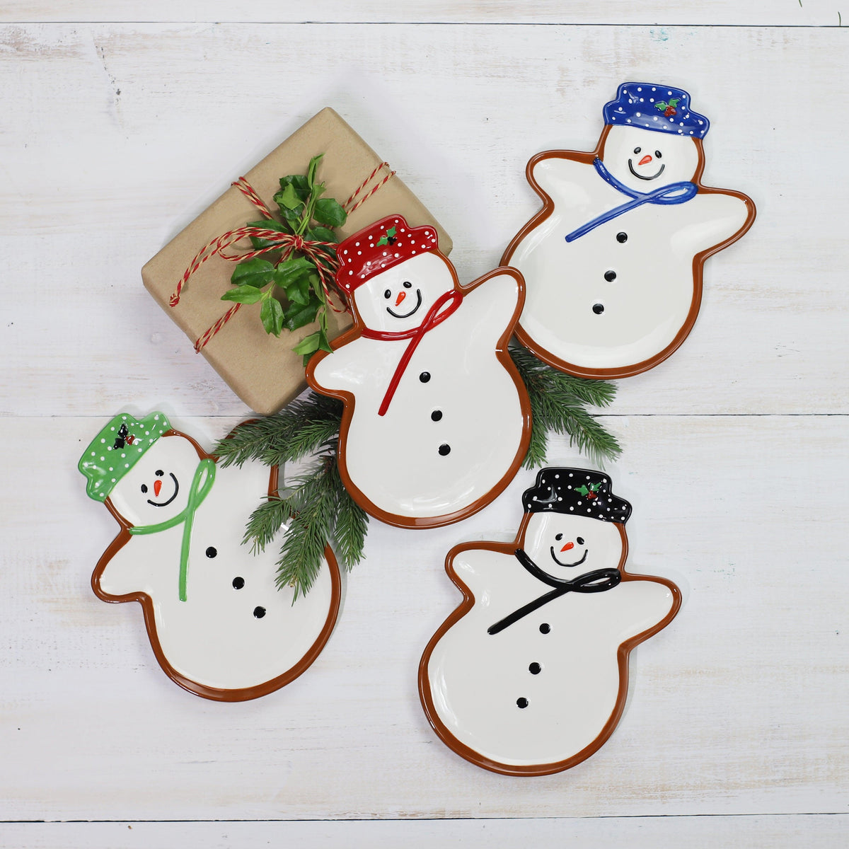 Winterfest Snowman Plates, Set of 4