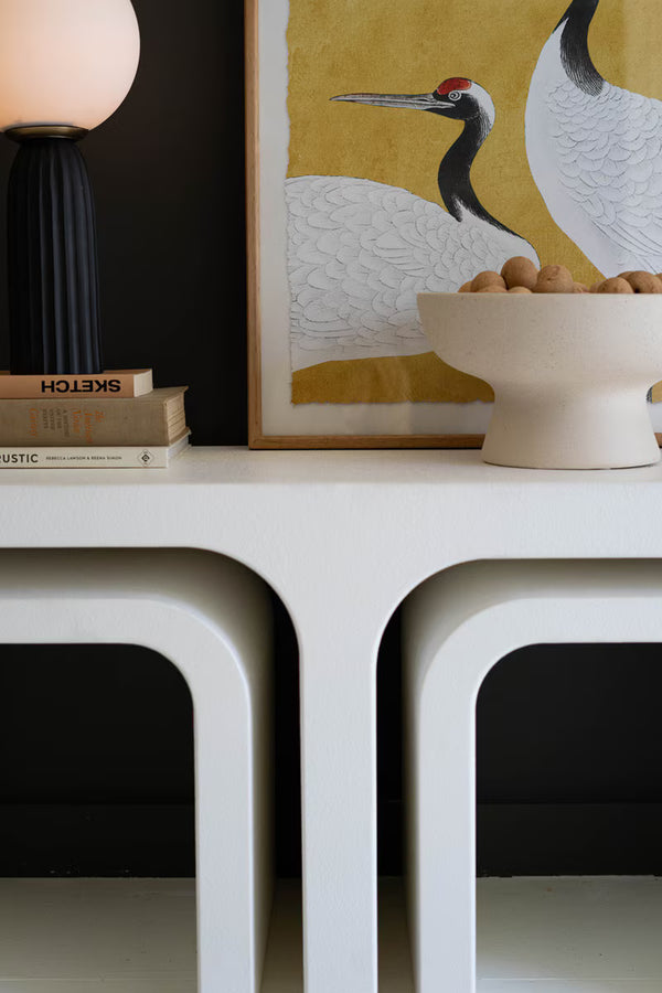 WHITE WOOD RECTANGLE COFFEE TABLE W NESTING ACCENT TABLES