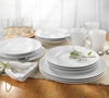 Claire Everyday Classic Rim 16 Piece Dinnerware Set, With Soup / Pasta Bowls Assorted
