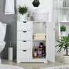 Modern Farmhouse 4-Drawer Bathroom Linen Cabinet in White Wood Finish