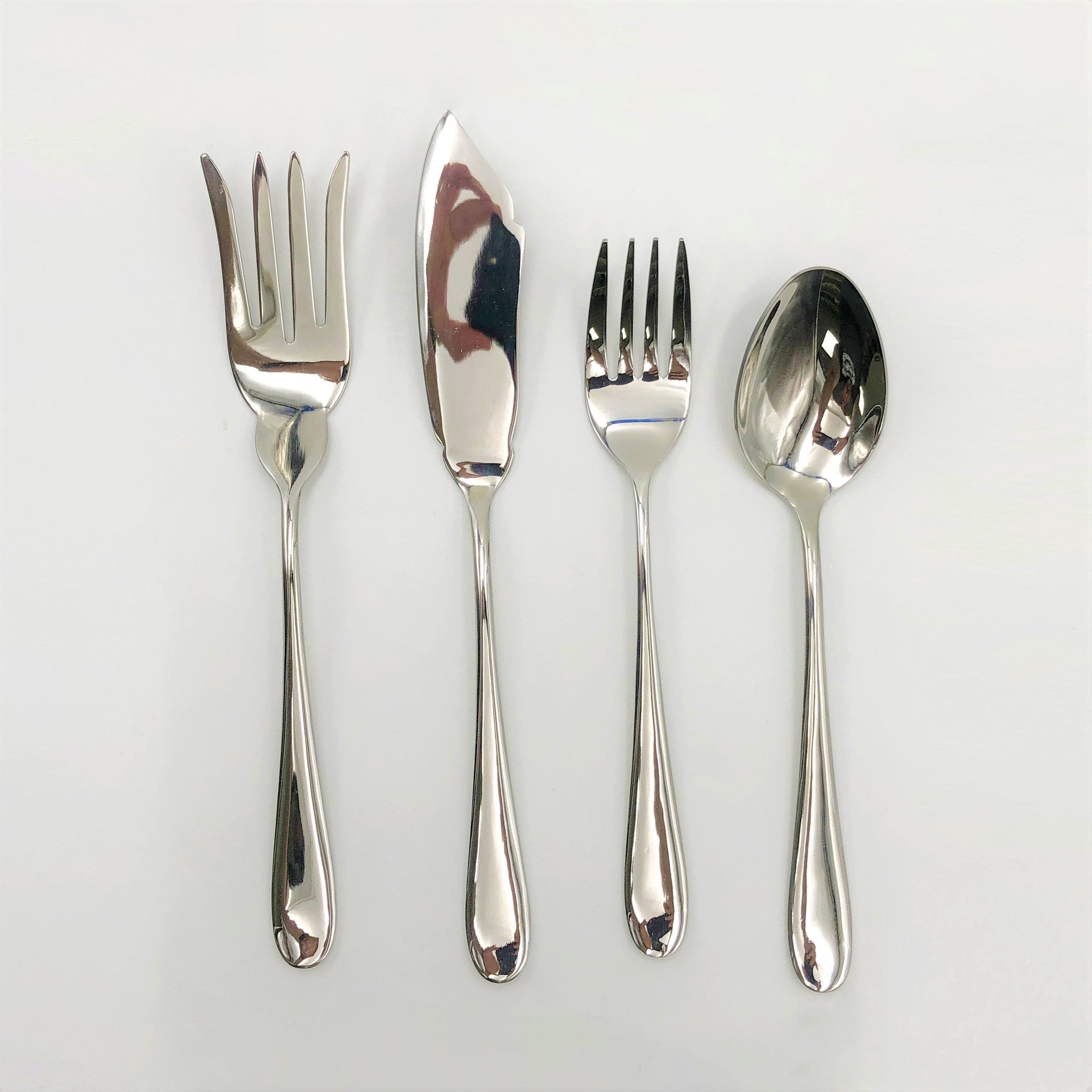 Stainless Steel Four (4) Piece Large Serving Set Great For Entertaining