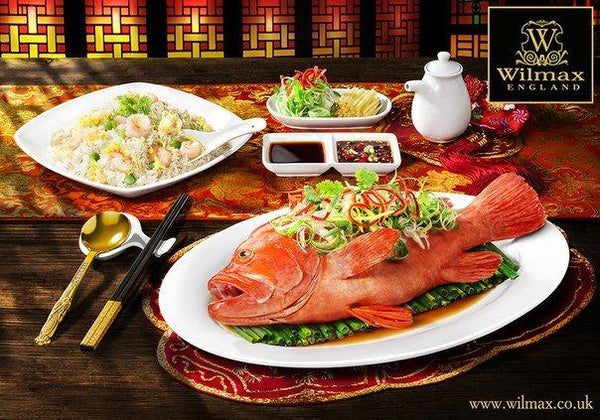 Professional Rolled Rim White Oval Plate / Platter 16