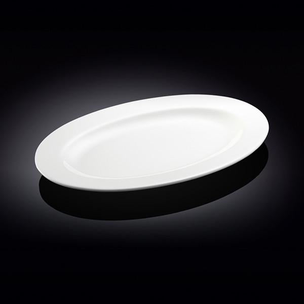 Professional Rolled Rim White Oval Plate / Platter 14