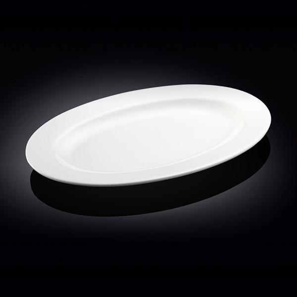 Professional Rolled Rim White Oval Plate / Platter 16