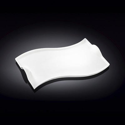 Flat Porcelain White Dish With Handles 10