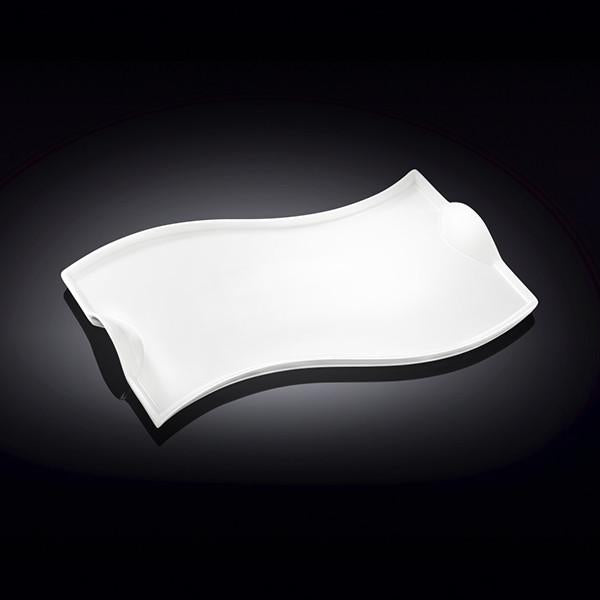Flat Porcelain White Dish With Handles 12