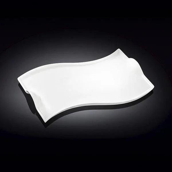 Flat Porcelain White Dish With Handles 12