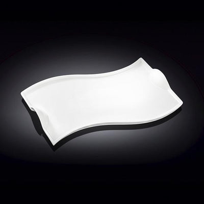 Flat Porcelain White Dish With Handles 12